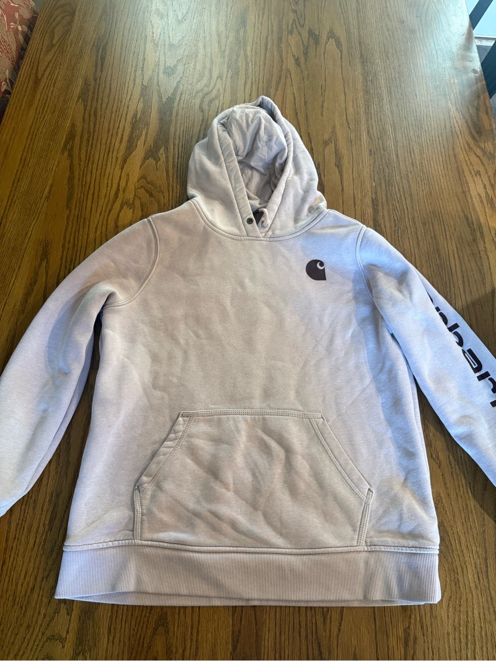 Carhartt Women’s Light Pink Logo Pullover Hoodie